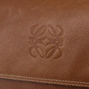 LOEWE Hand Bag Leather 2way Brown Gold Auth 197164-18
