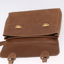 LOEWE Hand Bag Leather 2way Brown Gold Auth 197164-21