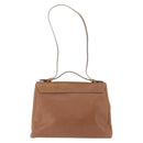 LOEWE Hand Bag Leather 2way Brown Gold Auth 197164-2