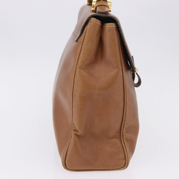 LOEWE Hand Bag Leather 2way Brown Gold Auth 197164