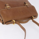 LOEWE Hand Bag Leather 2way Brown Gold Auth 197164-6