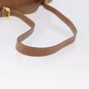 LOEWE Hand Bag Leather 2way Brown Gold Auth 197164-9