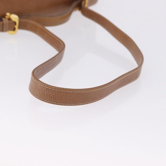 LOEWE Hand Bag Leather 2way Brown Gold Auth 197164