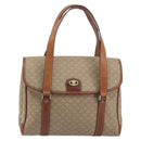 CELINE Macadam Canvas Hand Bag PVC Beige Gold Auth 197166-13