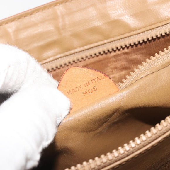 CELINE Macadam Canvas Hand Bag PVC Beige Gold Auth 197166