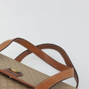 CELINE Macadam Canvas Hand Bag PVC Beige Gold Auth 197166-8