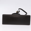 Salvatore Ferragamo Gancini Hand Bag Leather 2way Brown Gold Auth 197167-12