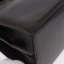 Salvatore Ferragamo Gancini Hand Bag Leather 2way Brown Gold Auth 197167-13