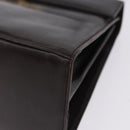 Salvatore Ferragamo Gancini Hand Bag Leather 2way Brown Gold Auth 197167-14
