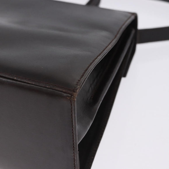 Salvatore Ferragamo Gancini Hand Bag Leather 2way Brown Gold Auth 197167