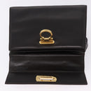 Salvatore Ferragamo Gancini Hand Bag Leather 2way Brown Gold Auth 197167-18