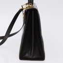Salvatore Ferragamo Gancini Hand Bag Leather 2way Brown Gold Auth 197167-4