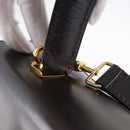 Salvatore Ferragamo Gancini Hand Bag Leather 2way Brown Gold Auth 197167-9