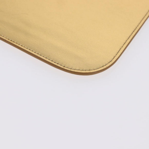 SAINT LAURENT iPad Case Leather Gold Auth 197169M