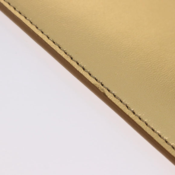 SAINT LAURENT iPad Case Leather Gold Auth 197169M