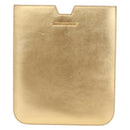 SAINT LAURENT iPad Case Leather Gold Auth 197169M-2