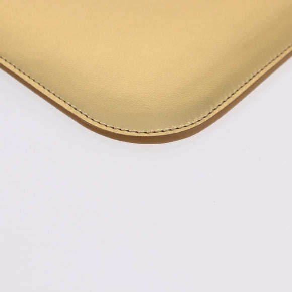 SAINT LAURENT iPad Case Leather Gold Auth 197169M