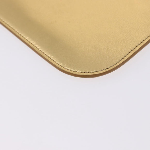 SAINT LAURENT iPad Case Leather Gold Auth 197169M