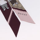 GUCCI GG Canvas Scarf Silk Higuchi Yuko Collaboration Beige Auth 197171M-3