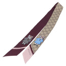 GUCCI GG Canvas Scarf Silk Higuchi Yuko Collaboration Beige Auth 197171M-8