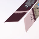 GUCCI GG Canvas Scarf Silk Higuchi Yuko Collaboration Beige Auth 197171M-9