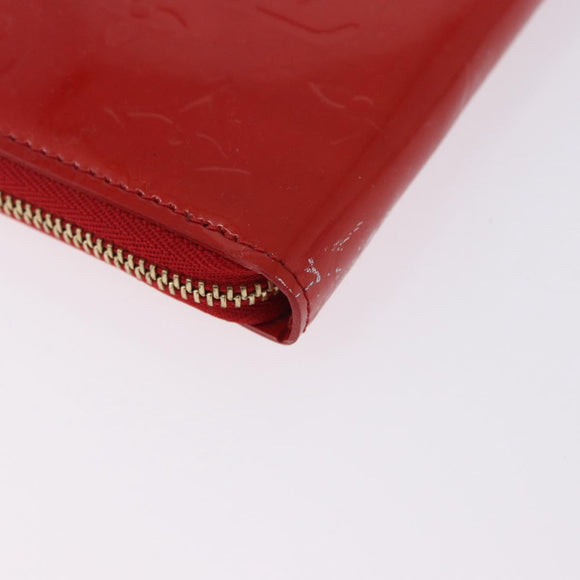 LOUIS VUITTON Monogram Vernis Bloom Wallet Rouge M91151 LV Auth 197172