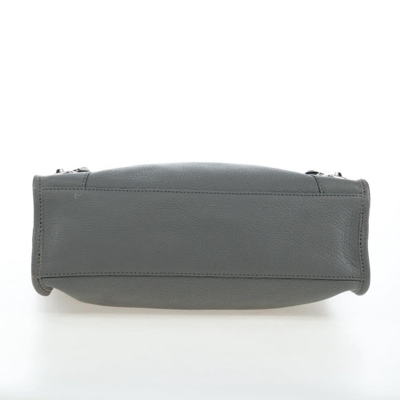 BALENCIAGA Classic Metallic Ege City Bag Leather 2way Gray 432831 Auth 197181SAM