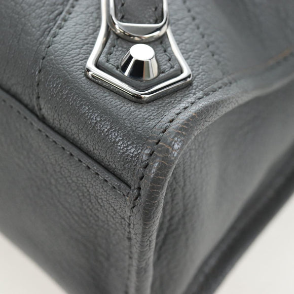 BALENCIAGA Classic Metallic Ege City Bag Leather 2way Gray 432831 Auth 197181SAM