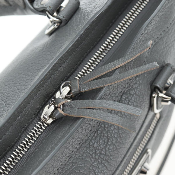 BALENCIAGA Classic Metallic Ege City Bag Leather 2way Gray 432831 Auth 197181SAM