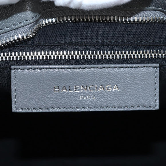 BALENCIAGA Classic Metallic Ege City Bag Leather 2way Gray 432831 Auth 197181SAM