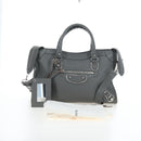 BALENCIAGA Classic Metallic Ege City Bag Leather 2way Gray 432831 Auth 197181SAM-28