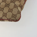 GUCCI GG Canvas Shoulder Bag Beige Silver 113013 Auth 197182-15