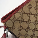 GUCCI GG Canvas Shoulder Bag Beige Silver 113013 Auth 197182-10