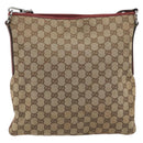 GUCCI GG Canvas Shoulder Bag Beige Silver 113013 Auth 197182-13