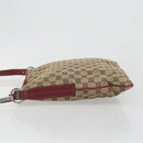 GUCCI GG Canvas Shoulder Bag Beige Silver 113013 Auth 197182-4