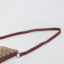 GUCCI GG Canvas Shoulder Bag Beige Silver 113013 Auth 197182-8