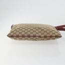 GUCCI GG Canvas Shoulder Bag Beige Silver 113013 Auth 197182-5