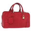 LOEWE Amazona 28 Hand Bag Leather Red Gold Auth 197185SAM-1