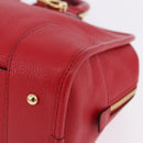 LOEWE Amazona 28 Hand Bag Leather Red Gold Auth 197185SAM-16