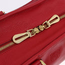 LOEWE Amazona 28 Hand Bag Leather Red Gold Auth 197185SAM-19