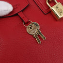 LOEWE Amazona 28 Hand Bag Leather Red Gold Auth 197185SAM-21
