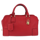 LOEWE Amazona 28 Hand Bag Leather Red Gold Auth 197185SAM-13