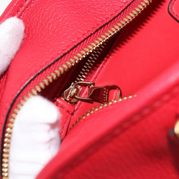 LOEWE Amazona 28 Hand Bag Leather Red Gold Auth 197185SAM
