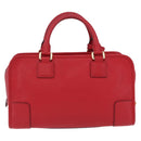 LOEWE Amazona 28 Hand Bag Leather Red Gold Auth 197185SAM-2