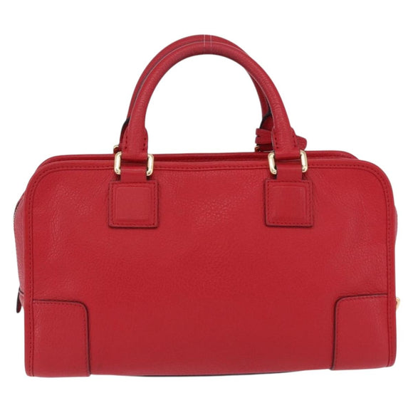 LOEWE Amazona 28 Hand Bag Leather Red Gold Auth 197185SAM