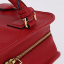 LOEWE Amazona 28 Hand Bag Leather Red Gold Auth 197185SAM-7