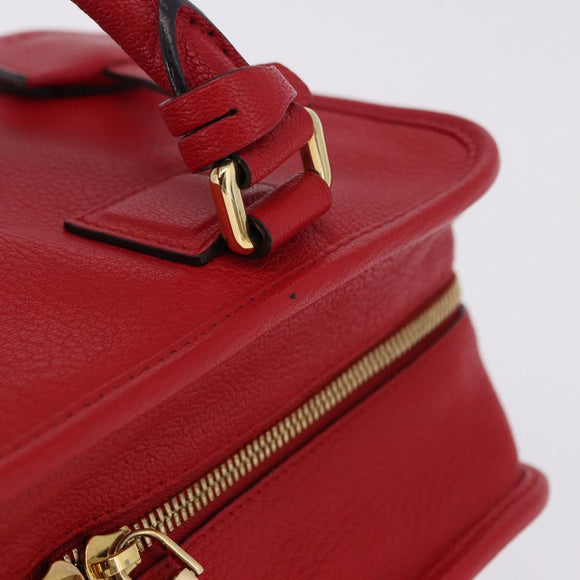 LOEWE Amazona 28 Hand Bag Leather Red Gold Auth 197185SAM