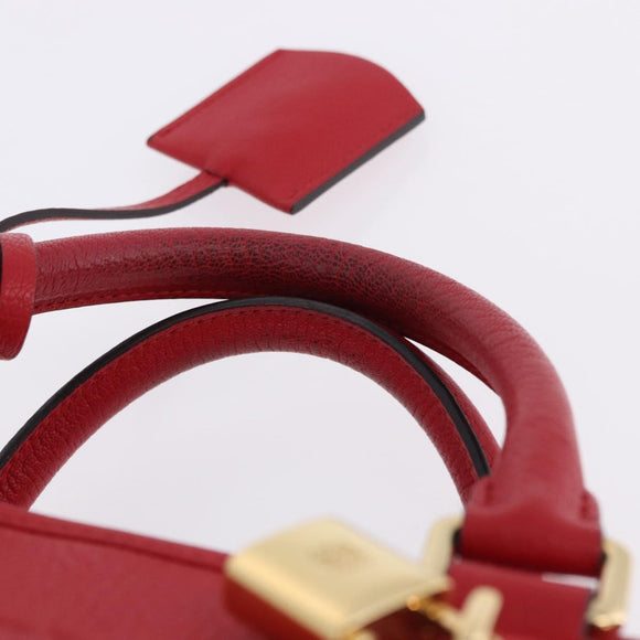 LOEWE Amazona 28 Hand Bag Leather Red Gold Auth 197185SAM