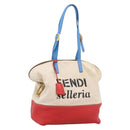 FENDI Celeria Tote Bag Canvas Ivory Gold Auth 197186A-1