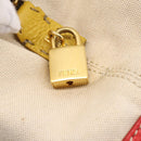 FENDI Celeria Tote Bag Canvas Ivory Gold Auth 197186A-10
